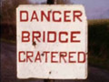 Danger sign near closed border road in the early 1970s. Source: UTV news