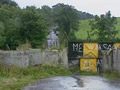 Road closure at Lackey Bridge. Source: UTV news footage, 4 September 1994.