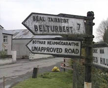 Unapproved road sign. Source: UTV Counterpoint, 24 April 1995.