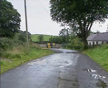 Road closure at Lackey Bridge. Source: UTV news footage, 4 September 1994.